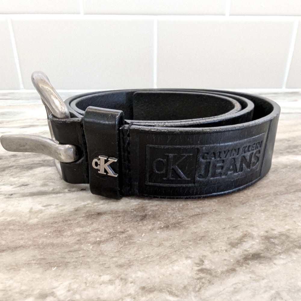 Calvin Klein Black Leather Belt for Men 39 INCHES
